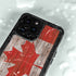 Canadian Flag Dark Wood iPhone 14 Pro Waterproof Case